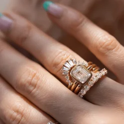 Marrow Fine Engagement Rings^The Roxy Bezeled Emerald Cut Engagement Ring