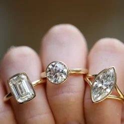 Marrow Fine Engagement Rings^The Roxy Bezeled Emerald Cut Engagement Ring