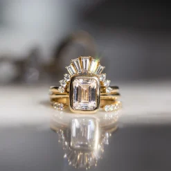 Marrow Fine Engagement Rings^The Roxy Bezeled Emerald Cut Engagement Ring