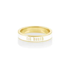Marrow Fine Anniversary Gifts | Wedding Bands^Til Death White Enamel Band - 4mm