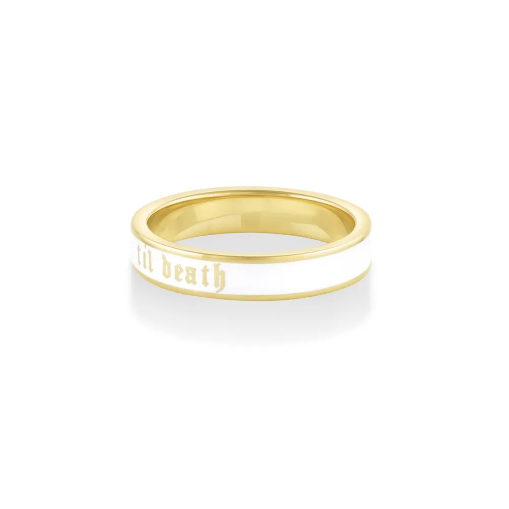 Marrow Fine Anniversary Gifts | Wedding Bands^Til Death White Enamel Band - 4mm