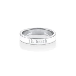 Marrow Fine Anniversary Gifts | Wedding Bands^Til Death White Enamel Band - 4mm