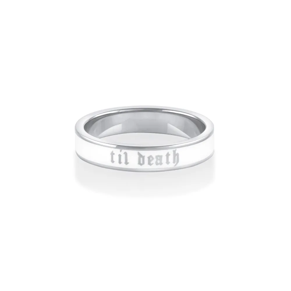 Marrow Fine Anniversary Gifts | Wedding Bands^Til Death White Enamel Band - 4mm