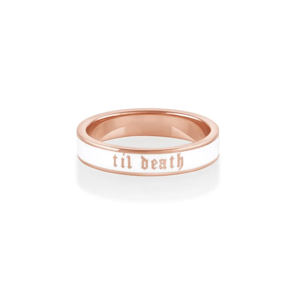 Marrow Fine Anniversary Gifts | Wedding Bands^Til Death White Enamel Band - 4mm