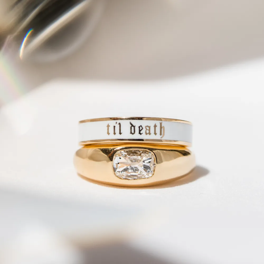 Marrow Fine Anniversary Gifts | Wedding Bands^Til Death White Enamel Band - 4mm