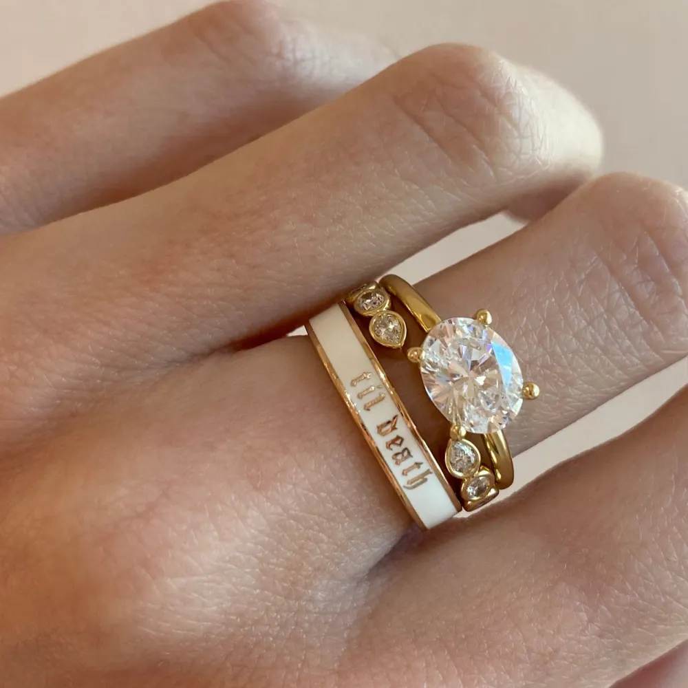 Marrow Fine Anniversary Gifts | Wedding Bands^Til Death White Enamel Band - 4mm