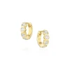 Marrow Fine Anniversary Gifts | Graduation Gifts^White Diamond Abstract Bezel Huggie Earrings