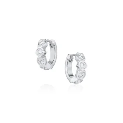 Marrow Fine Anniversary Gifts | Graduation Gifts^White Diamond Abstract Bezel Huggie Earrings