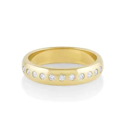 Marrow Fine Men's Bands | Eternity Bands^White Diamond Burnished Teddy Band - 5mm