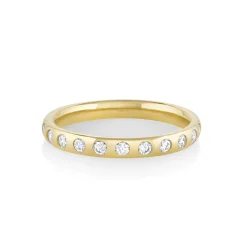 Marrow Fine Eternity Bands | Wedding Bands^White Diamond Burnished Teddy Band - 2.5mm