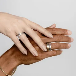 Marrow Fine Men's Bands | Eternity Bands^White Diamond Burnished Teddy Band - 5mm