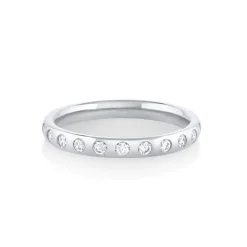 Marrow Fine Eternity Bands | Wedding Bands^White Diamond Burnished Teddy Band - 2.5mm