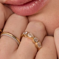 Marrow Fine For The New Mom | Anniversary Gifts^White Diamond Mixed Shape Bezel Band