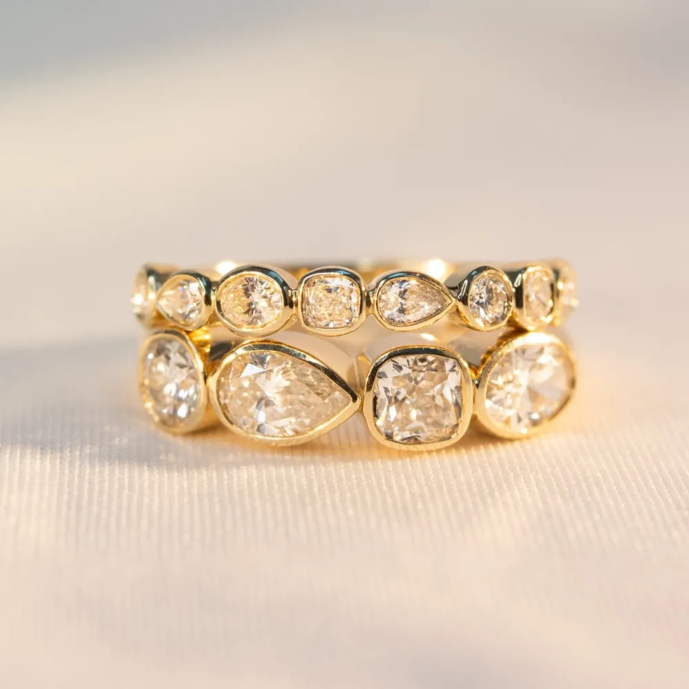 Marrow Fine For The New Mom | Anniversary Gifts^White Diamond Simple Shapes Band