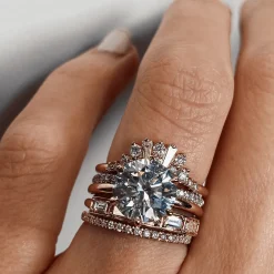 Marrow Fine Eternity Bands | Wedding Bands^White Diamond Step Cut Stacking Band