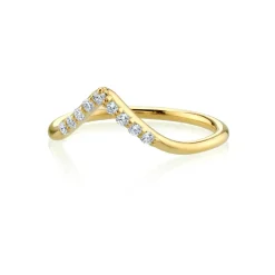 Marrow Fine Wedding Bands | Rings^White Diamond Triangle Nesting Ring | Geometric Ring for Bridal Stack