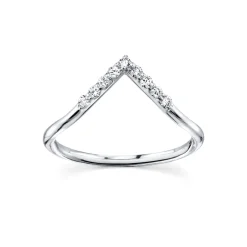 Marrow Fine Wedding Bands | Rings^White Diamond Triangle Nesting Ring | Geometric Ring for Bridal Stack