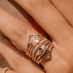 Marrow Fine Wedding Bands | Rings^White Diamond Triangle Nesting Ring | Geometric Ring for Bridal Stack
